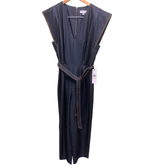 Calvin Klein Soft Dark Blue Jumpsuit Sz 12 NWD - Picture 2 of 12